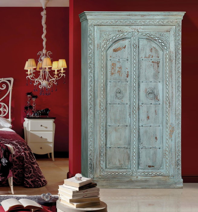 GINER Y COLOMER Armoire en manguier vert bleuâtre